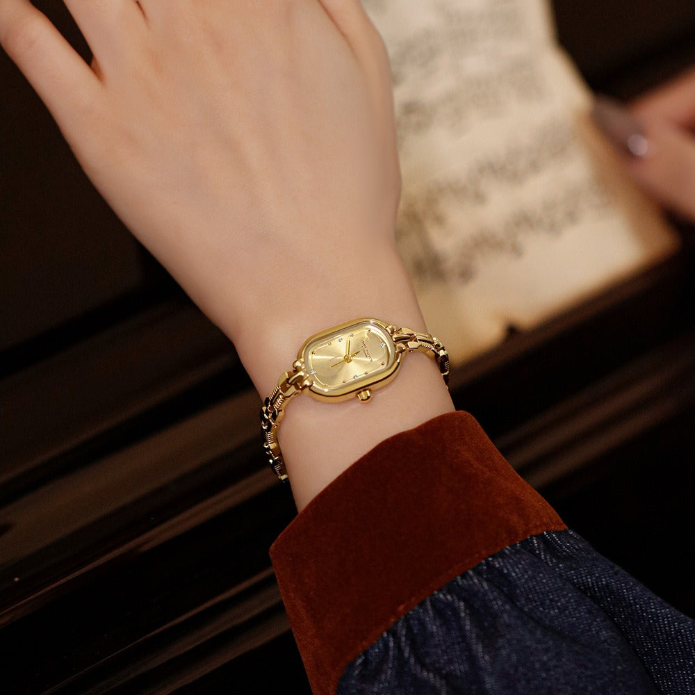 Vintage Style Gold Oval Watch