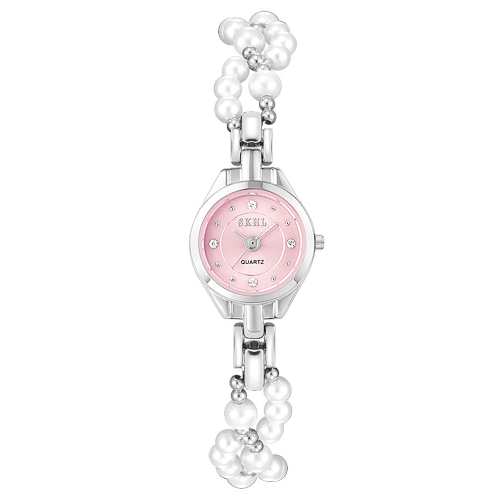 Small Face Pearl Women Watch - Pink