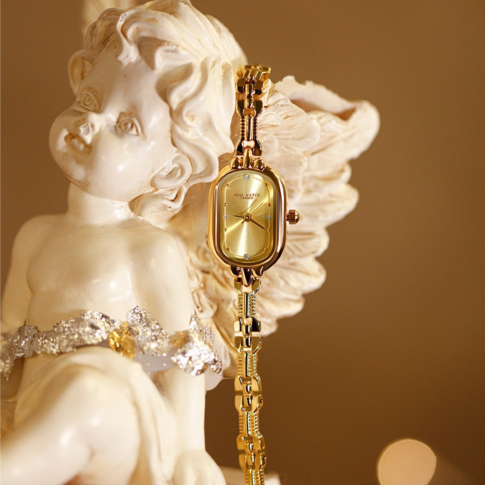 Vintage Style Gold Oval Watch