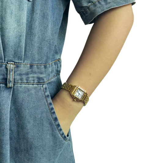 Classic Gold Women Square Watch