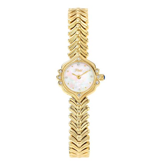 Mermaid Gold Ladies Watch - White