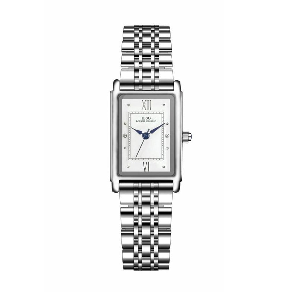 Women Silver Tank Watch