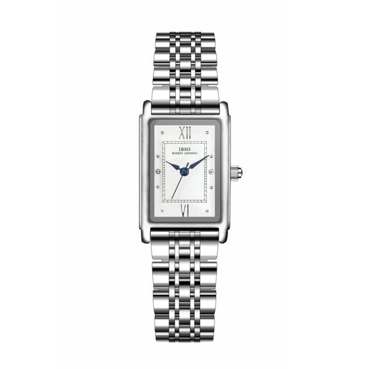 Women Silver Tank Watch