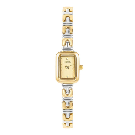 Dainty Tank Watch - Silver & Gold