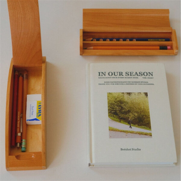 Handcrafted Wooden Pen Box Wooden pencil case storage box desktop stationery - Image 4